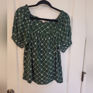 Loft Square Neck Eyelet Top